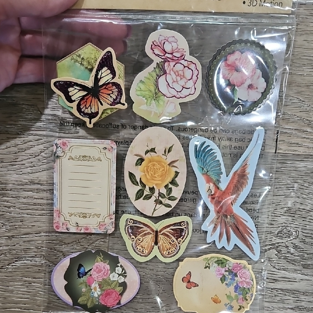 9 Pack Floral and Butterfly Stickers Set Brand New - Picture 3 of 5